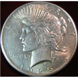 1588. 1925P Peace Dollar. VF.