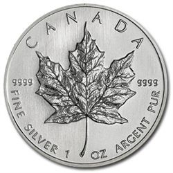 Lot of (10) Silver Maple leafs 1 oz