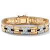 Image 1 : Gold Overlay Men's Onyx and Cubic Zirconia Bracelet