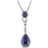 Image 1 : 10k Gold Created Tanzanite and Diamond Necklace