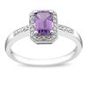 Image 1 : Sterling Silver Amethyst and Diamond Accent Ring