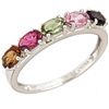 Image 1 : 14k White Gold Multi-colored Tourmaline Ring