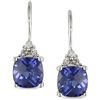 Image 1 : 10k Gold Simulated Tanzanite and Diamond Earrings