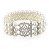 Image 1 : Sterling Silver Freshwater Pearl and Cubic Zirconia Bracelet