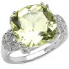 Image 1 : Lemon Topaz and Diamond Silver Ring