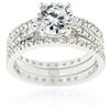 Image 1 : Icz Stonez Sterling Silver Cubic Zirconia Bridal Ring Set