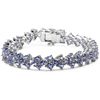 Image 1 : Sterling Silver Tanzanite Pears Link Bracelet