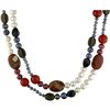 Image 1 : New York Pearls Black and Red Jasper, Agate, Smokey Quartz and Pearl Necklace