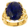 Image 1 : Gold over Silver Blue Lapis Ring