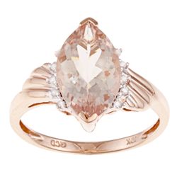 10k Rose Gold Morganite and Diamond Accent Ring