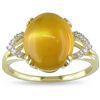 Image 1 : 10k Yellow Gold Created Citrine and Diamond Accent Ring