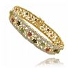 Image 1 : 18k Gold over Silver Multi-gemstone and Diamond Accent Bracelet