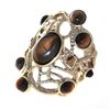 Image 1 : Adee Weiss Goldtone Tiger's Eye Cutout Ring