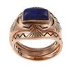 Image 1 : Southwest Moon Copper Lapis Stackable 3-piece Ring Set
