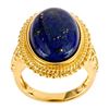 Image 1 : Gold over Silver Oval-cut Blue Lapis Ring