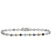 Image 1 : Sterling Silver Multi Gemstone Tennis Bracelet