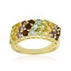 Image 1 : Glitzy Rocks 18k Gold over Silver Multi-gemstone Ring