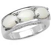 Image 1 : Sterling Silver 3-stone Genuine Opal Ring