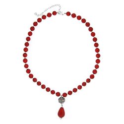 Stonique Creations Sterling Silver Sea Bamboo Coral Bead Necklace