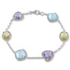 Image 1 : New York Gems Sterling Silver Checkerboard Multi-gemstone Bracelet