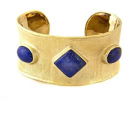 Adee Waiss Gold Overlay Lapis Lazuli Cuff Bracelet