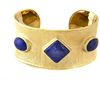 Image 1 : Adee Waiss Gold Overlay Lapis Lazuli Cuff Bracelet