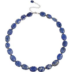 Stonique Creations Sterling Silver Lapis Nugget Necklace