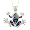 Image 1 : Sterling Silver Lapis and Opal Frog Necklace Item#: 11130650