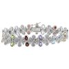 Image 1 : Silver Multi-gemstone and 1/2ct TDW Diamond Bracelet