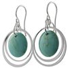 Image 1 : Sterling Silver Block Turquoise Earrings