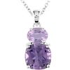 Image 1 : Sterling Silver Amethyst and Rose de France Necklace