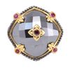Image 1 : Michael Valitutti Palladium Silver Hematite and Ruby Ring