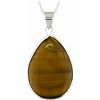 Image 1 : Sterling Silver Teardrop Tiger's Eye Necklace