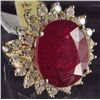 Image 3 : 14K GOLD LADIES RUBY AND DIAMOND RING - SIZE 7.25