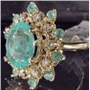 Image 2 : 14K GOLD LADIES EMERALD AND DIAMOND RING - SIZE 7
