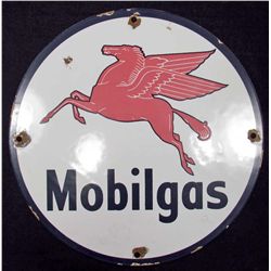 VINTAGE MOBIL GAS PORCELAIN ADVERTISING SIGN