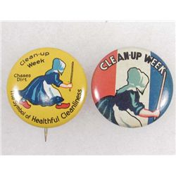 LOT OF 2 VINTAGE CELLULOID ADVERTISING PINBACK BUTTONS