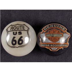 LOT OF 2 ADVERTISING MARBLES