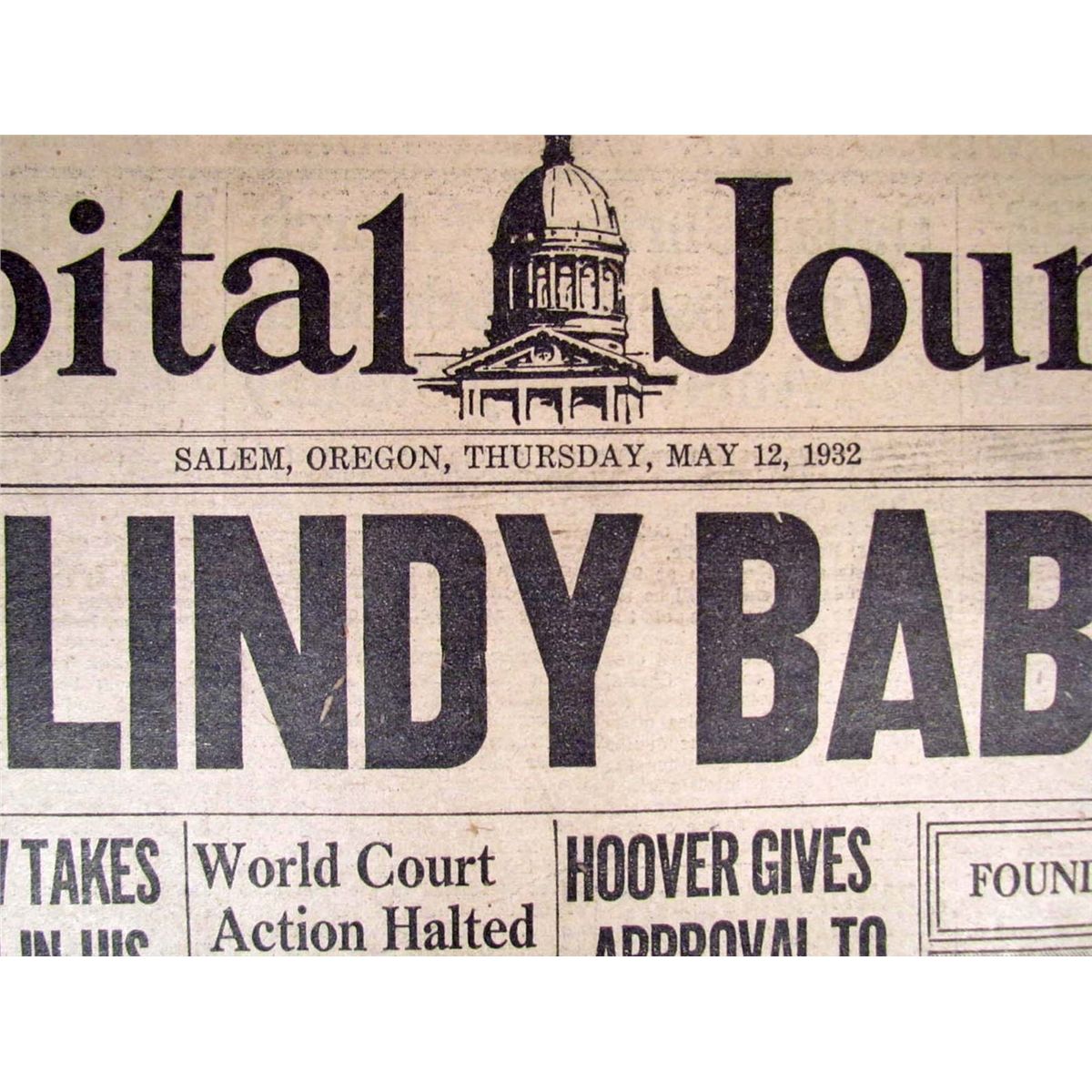 1932 NEWSPAPER "CAPITAL JOURNAL" SALEM, OREGON