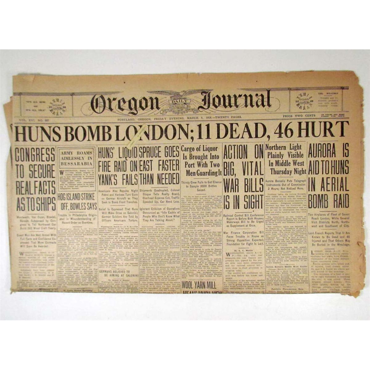 Oregon Journal 1918 NEWSPAPER