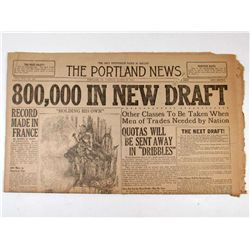 1918 NEWSPAPER "THE PORTLAND NEWS" PORTLAND, OREGON