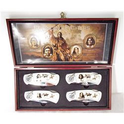 FOUNDING FATHERS 4 INDIAN CHIEFS KNIFE SET