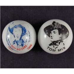 LOT OF 2 WESTERN MOVIE COWBOY MARBLES