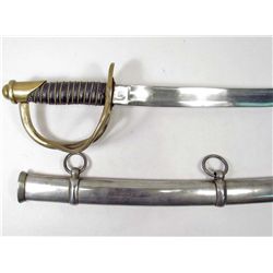 US CIVIL WAR ARMY 1860 CALVARY EM COMBAT SWORD & SCABBARD