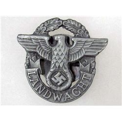 GERMAN NAZI LAND WACHT BADGE W/ SCREW BACK