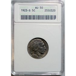 1923S Buffalo nickel  ANACS50--RARE  RARE  RARE