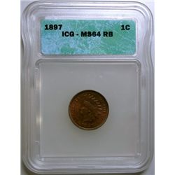 1897 Indian penny  ICG64 R/B