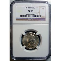 1932D Washington quarter  NGC55---60 GS bid = $925