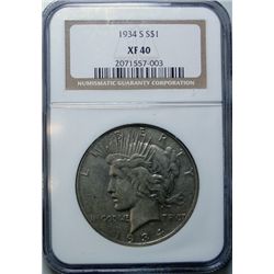 1934S Peace $  NGC40