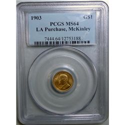 1903 LA Purchase, McKinley Gold Dollar PCGS MS-64